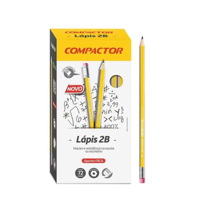 Lapis grafite 2B com borracha Compactor