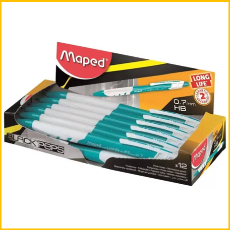 Lapiseira 0.7 black peps azul Maped