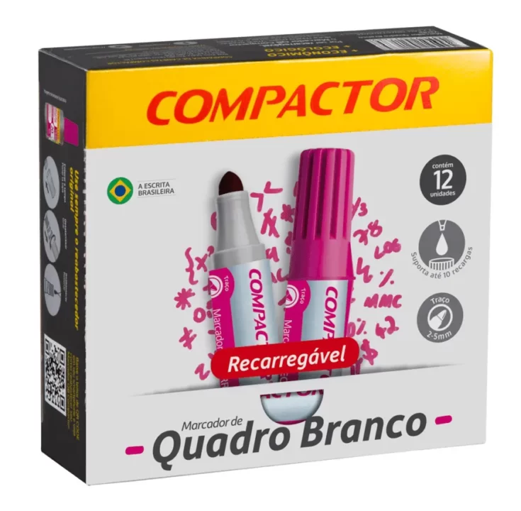Marcador quadro bco rec.rosa Compactor