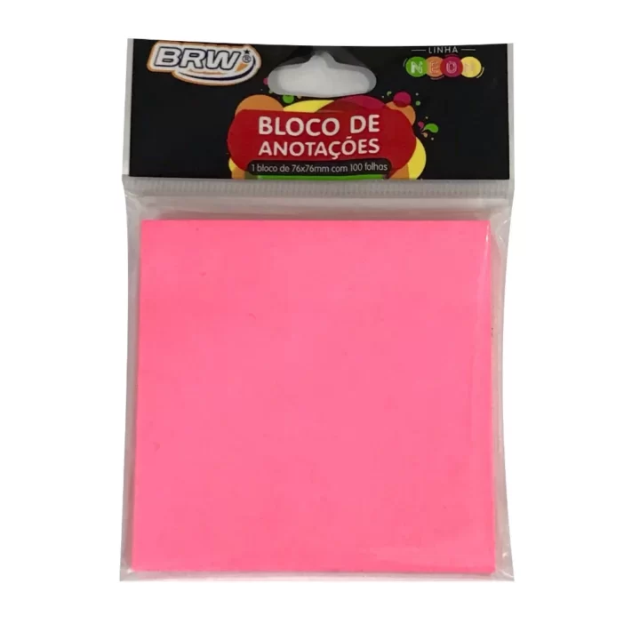 Notas adesiva 76x76 100f.neon rosa BRW