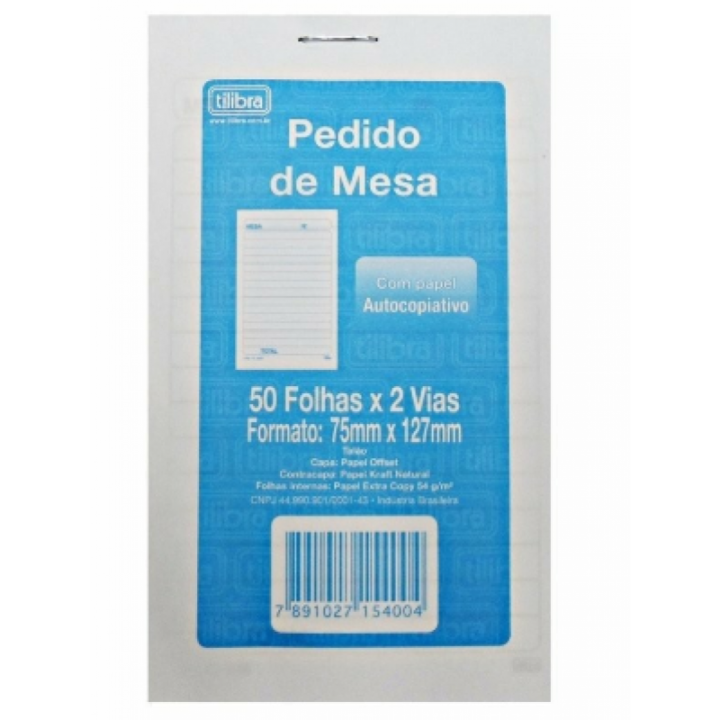 Pedido de mesa Blc.50f.2v.c.carb.Tilibra