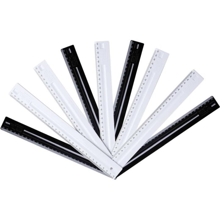 Regua acrilica blist.30cm.black white Dello