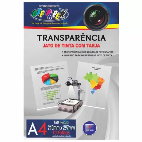 Transparencia jato tinta 150micra A4 10f. Offpaper