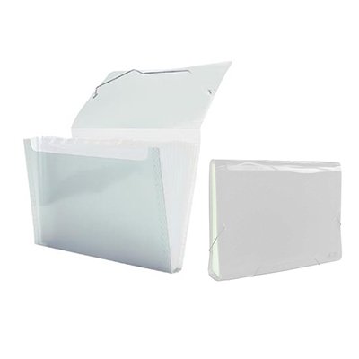 Pasta sanfonada A4 12Div. cristal Polibras