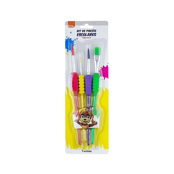 Kit pincel escolar 4und.BRW