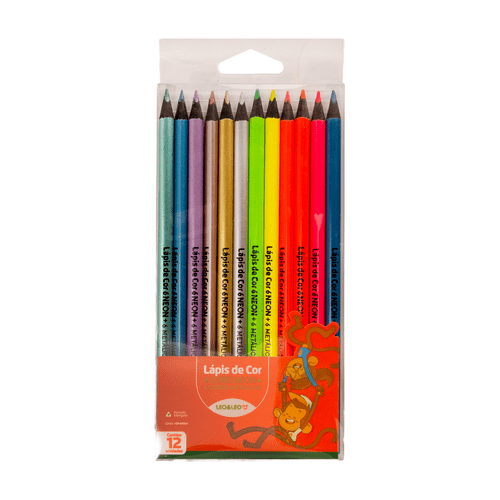 Lapis de cor 6neon + 6metalicas Leonora