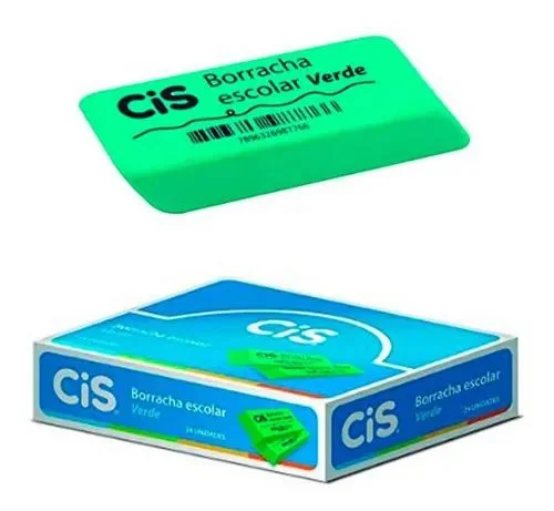 Borracha escolar verde p.desenho CIS.